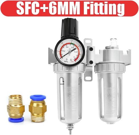 SFC400 1/2 SFC300 SFC200 1/4 Air Compressor Filter Regulator Oil Water Separator Trap Regulator Valve Pneumatic Parts(SFC w PC6,SFC300) in Saudi Arabia