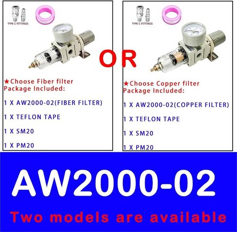 AW2000-02 AW3000-03 AW4000-04 Compressor Air Filter Controller Oil Seperator Filters Pneumatic Air Pressure Regulator(ONLY AW3000-03) in Saudi Arabia