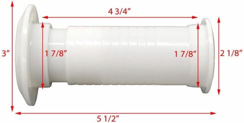 قارب من خلال بدن Scupper 0343dp | قابل للتعديل 1 7/8 بوصة أبيض in Saudi Arabia