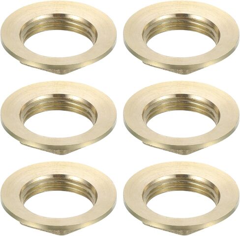 uxcell G3/4 Pipe Fitting Hex Flange Lock Nut Locknut Female Threaded Fastening Thin Nut for Plumbing, Brass 6Pcs in Saudi Arabia