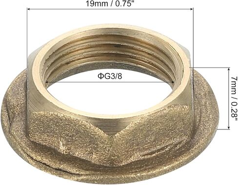 uxcell G3/4 Pipe Fitting Hex Flange Lock Nut Locknut Female Threaded Fastening Thin Nut for Plumbing, Brass 6Pcs in Saudi Arabia