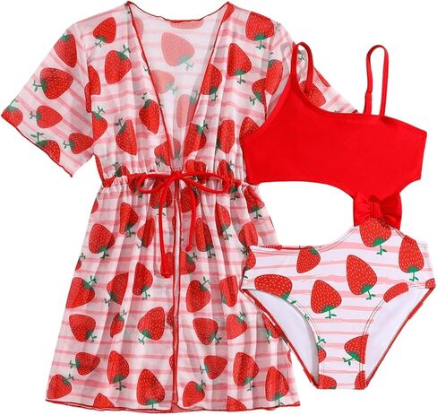 قطعة Swimsist Girl One One Swimsuit ، طباعة الفراولة المقطوعة in Saudi Arabia