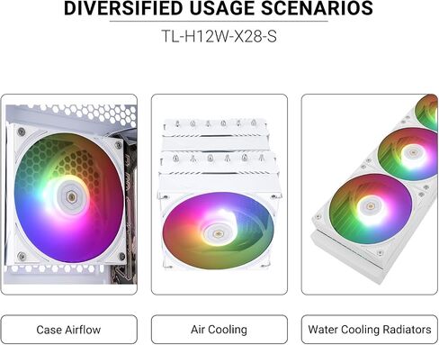 Thermalright TL-H12W-X28-S ARGB CAST CASE CASE FAN-2150RPM ، مروحة CPU الهادئة ، مروحة تبريد سمك 28 مم ARGB ، مروحة CPU سطح المكتب ، متوافقة in Saudi Arabia