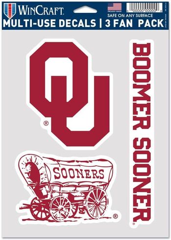 Wincraft NCAA Oklahoma Sooners Multi استخدام Multi Fan 3 Pack ، ألوان الفريق ، حجم واحد in Kuwait