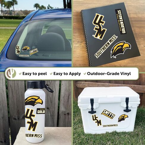 Desert Cactus University of Southern Mississippi Sticker USM Golden Eagles Vinyl Scals Laptop Gater Bottle Scrapbook T2 (Type 2-2) in Kuwait