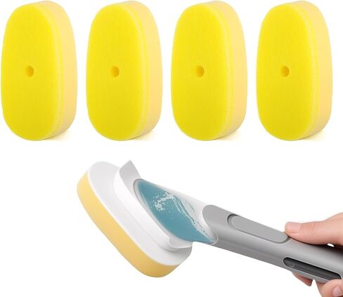 متوافق مع رؤوس إعادة ملء Digh Daddy ، 4pack متوافق مع scrub daddy wand scrubl ، chishwand sponge تعبئة ملائمة لعصا صحن scrubdaddy ، مناسبة لتنظيف المطبخ ، الأصفر ، وتشمل فقط الرؤوس. in Kuwait
