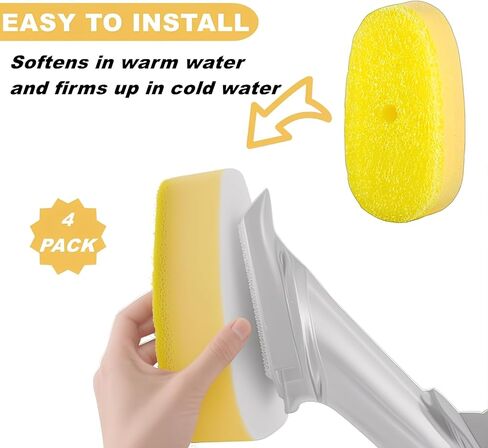 متوافق مع رؤوس إعادة ملء Digh Daddy ، 4pack متوافق مع scrub daddy wand scrubl ، chishwand sponge تعبئة ملائمة لعصا صحن scrubdaddy ، مناسبة لتنظيف المطبخ ، الأصفر ، وتشمل فقط الرؤوس. in Kuwait