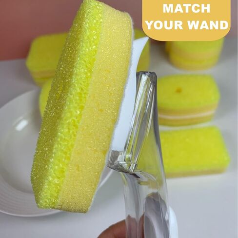 متوافق مع رؤوس إعادة ملء Digh Daddy ، 4pack متوافق مع scrub daddy wand scrubl ، chishwand sponge تعبئة ملائمة لعصا صحن scrubdaddy ، مناسبة لتنظيف المطبخ ، الأصفر ، وتشمل فقط الرؤوس. in Kuwait