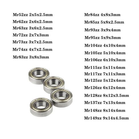 10pcs/lot MR Series MR52ZZ MR63ZZ MR85ZZ MR95ZZ MR128ZZ MR137ZZ Bearing Metal Shielded Ball Bearings(Mr117zz(7x11x3mm)) in Saudi Arabia