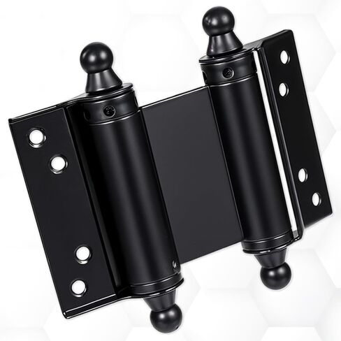 Double Action Spring Hinges, 4 Pack Self Closing Door Hinges 3" Black Stainless Steel Hinge with Adjusting Pins and Screws for Saloon Cafe Pub Bar Swinging Fence in Saudi Arabia