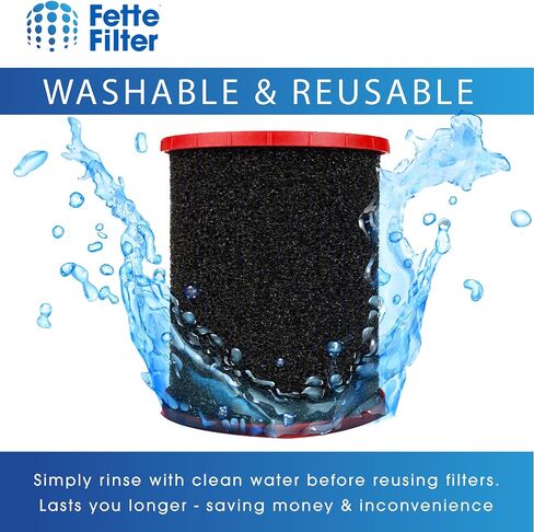 Fette Filter - 49901977 Large Wet/Dry Vacuum HEPA Filter Compatible with Milwaukee M18 Fuel Wet/Dry Vacuums Models 0910-20, 0920-20, 0920-22HD, 0930-22HD, 0931-20 - Part # 49-90-1977 Pack of 2 in Saudi Arabia