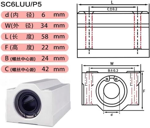 1PC Long Type Linear Case Unit Linear Ball Bearing Blocks SC8/10/12/16/25/30/35/40/50/60 LUU for CNC Router(SC40LUU/P5) in Saudi Arabia