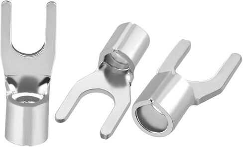uxcell 50x Fork Type Copper Non-Insulated Spade Terminals SNB5.5-4S, 12-10 Wire Size, 8 Stud Size in Saudi Arabia