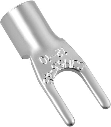 uxcell 50x Fork Type Copper Non-Insulated Spade Terminals SNB5.5-4S, 12-10 Wire Size, 8 Stud Size in Saudi Arabia