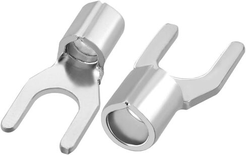 uxcell 50x Fork Type Copper Non-Insulated Spade Terminals SNB5.5-4S, 12-10 Wire Size, 8 Stud Size in Saudi Arabia