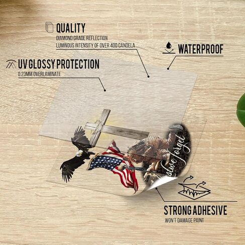 العلم الأمريكي المخضرم مع Eagle و Jesus Cross Lost ننسى شارات نافذة السيارة ، هدية ذات مغزى للمحاربين القدامى الأمريكيين ، ملصق شارات فينيل Car الشفاف لنوافذ السيارة | 6 " in Kuwait
