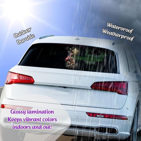 العلم الأمريكي المخضرم مع Eagle و Jesus Cross Lost ننسى شارات نافذة السيارة ، هدية ذات مغزى للمحاربين القدامى الأمريكيين ، ملصق شارات فينيل Car الشفاف لنوافذ السيارة | 6 " in Kuwait