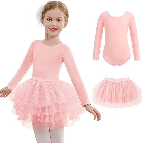 Zaclotre Toddler Girls Ballet Ballet مع أزياء رقص Ballerina ذات الأكمام الطويلة in Saudi Arabia