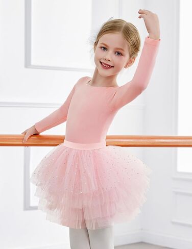 Zaclotre Toddler Girls Ballet Ballet مع أزياء رقص Ballerina ذات الأكمام الطويلة in Saudi Arabia