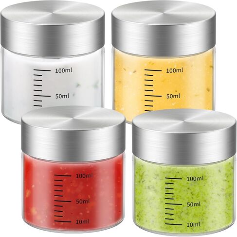 8 Oz Glass Juice Bottles, 4 Pack Glass Bottles with Lids, BPA Free, Borosilicate Glass, Leak Proof Lids for Juicing, Smoothies, Infused Water, Beverage Storage, Shaker Bottles in Saudi Arabia