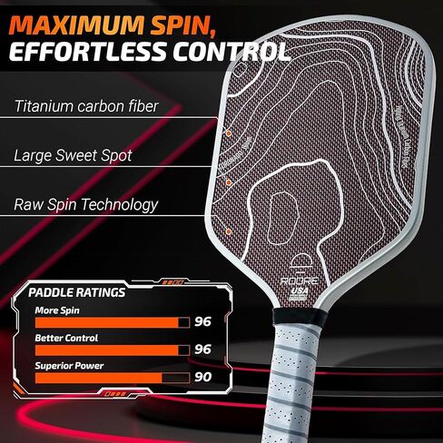 Roode Pet Titanium Surface Thermoformed و Edge Foam Pickleball Paddle Macket - - Hybrid Shape 16mm Paddles in Kuwait