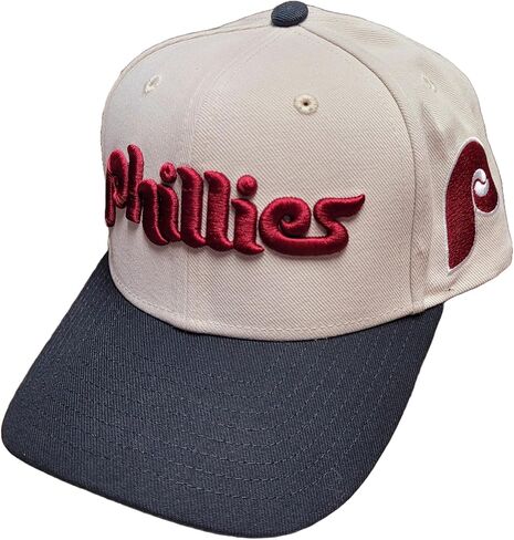 Mitchell & Ness Philadelphia Phillies MLB قبالة Word Pro Snapback Hat Cap - Off White in Kuwait