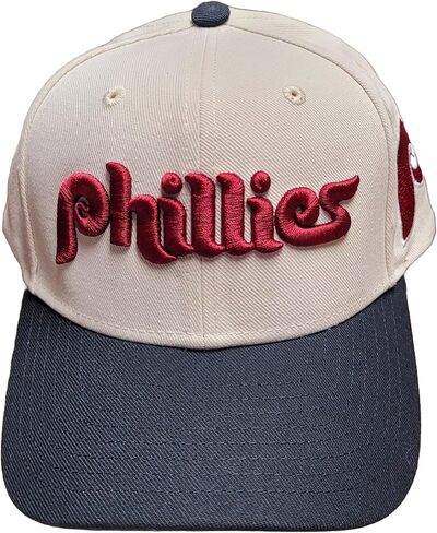 Mitchell & Ness Philadelphia Phillies MLB قبالة Word Pro Snapback Hat Cap - Off White in Kuwait