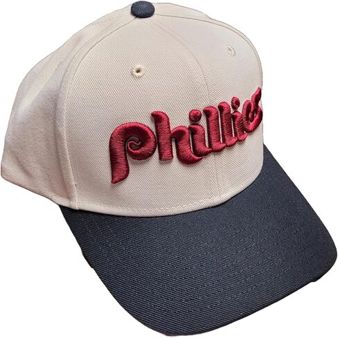 Mitchell & Ness Philadelphia Phillies MLB قبالة Word Pro Snapback Hat Cap - Off White in Kuwait