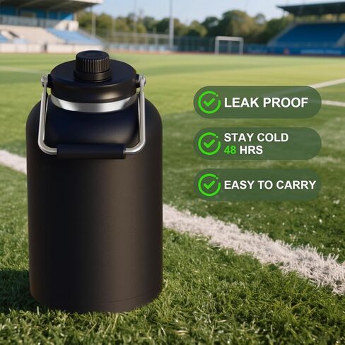 Zenbo One Gallon Jug with Straw, 128 oz Double Wall Vacuum Insulated Sports Water Bottle, Keeps Cold up to 48 Hours, Leak-Proof & Sweat-Proof Stainless Steel Water Jug for Gym, Outdoor & Camping in Kuwait