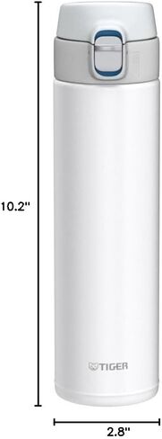 Tiger Water Bottle, 16.9 fl oz (480 ml), Direct Drinking, Stainless Steel, Mini Bottle, Sahara Mug, Lightweight, Dream Gravity, MMJ-A048-WW, Snow White in Saudi Arabia