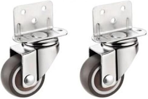 Super Mute L Type Side Mounted Wheels Casters TPE Splint Wheel with Bearings Wheel 1Pcs(with Brake,1.0 Inch) in Saudi Arabia
