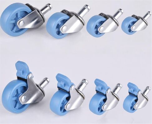 1/4PCS 360 Degree Swivel Casters Wheel Rubber Rollers Blue No Noise Wheels(B1246,4PCS 1.25 Inch) in Saudi Arabia