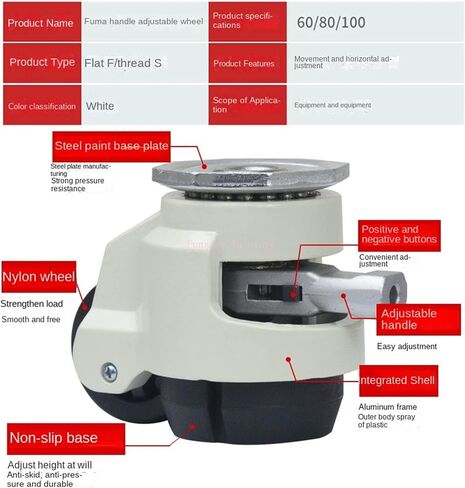 500 كجم من عجلات العجلة عجلات الدعم المسطح لاندزاليون عجلات شانك 1pcs (يدوي Shank-GD-60F) in Saudi Arabia