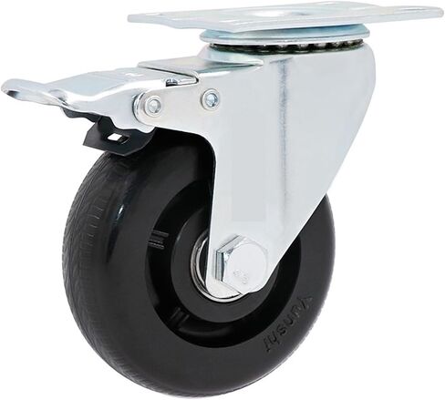 Heavy Duty Loading 100kg Rubber Swivel Castor Wheels with Brake Universal Wheel 1Pcs(B3) in Saudi Arabia