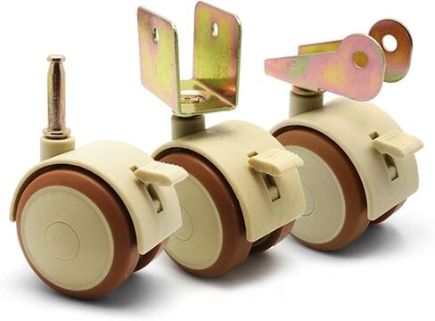 4Pcs Furniture Swivel Casters Cabinet Clamp with Brake Wheels Nylon Furniture Support Leg(22mm-01) in Saudi Arabia