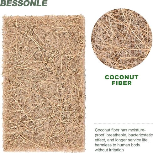 24 Pack Natural Scrub Kitchen Sponges - Coconut Husk Non Abrasive Scouring Pads - Multipurpose Scrubbing for Dishes - Heavy Duty Dishes, Pan and Pot Scrubbers for Kitchen Non Scratch in Saudi Arabia