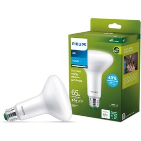 PHILIPS LED 65W BR30 3-Pack Ultra Efficient Soft White Light Bulbs (3000K) 650 Lumen (4.5W = 65W) Dimmable Frosted Flicker-Free Light Bulbs in Kuwait