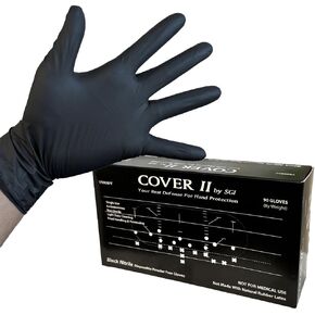 InkBed Black Nitrile Disposable Gloves 5 Mil Thickness Powder-Free Textured Fingertips Chemical Resistance, (Extra Large) in Kuwait