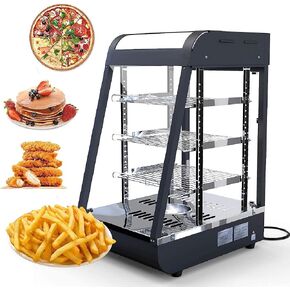 ثنائي الأطعمة المدفوعة الأطعمة المتدفقة على الأطعمة المتدفقة ، عرض 35 بوصة معجنات تجارية باتي أكثر دفئا مع تسخين 3D مع حالة الإضاءة LED لخدمة طعام مطعم بوفيه ، L35 X W19 X H25 in Saudi Arabia