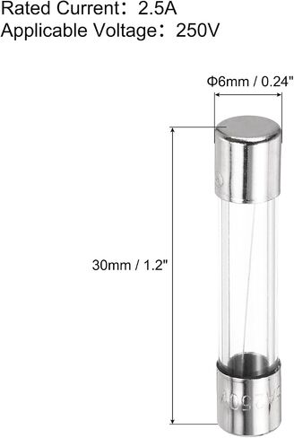 Meccanixity 20a 250v 6x30mm تأخير الزجاج الزجاجي في فتيل فتيل بطيء للضربات البطيئة للأجهزة المنزلية 6 أجهزة كمبيوتر in Kuwait
