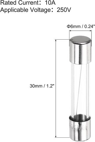 Meccanixity 20a 250v 6x30mm تأخير الزجاج الزجاجي في فتيل فتيل بطيء للضربات البطيئة للأجهزة المنزلية 6 أجهزة كمبيوتر in Kuwait