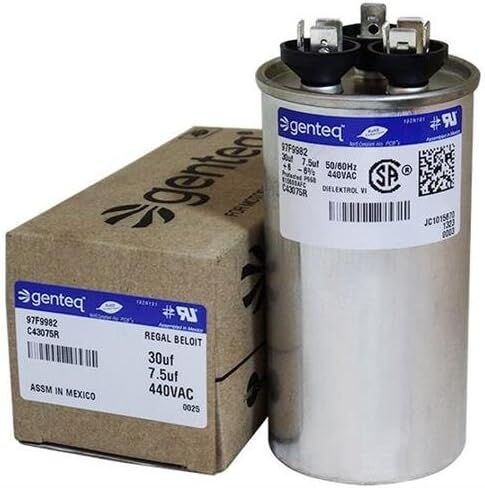Carrier P291-3074R - 30 + 7.5 uF MFD x 440 VAC Genteq Replacement Dual Capacitor Round # C43075R/97F9982 in Saudi Arabia
