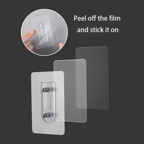 2 PCS خطاف المسمار اللاصقة ، （16mm） إثبات الماء الشفافة الصغيرة متغيرة على شكل حرف U متغير الملعب مزدوج نوع السنانير الجدار اللزج للمطبخ ، الحمام ، المكتب in Kuwait