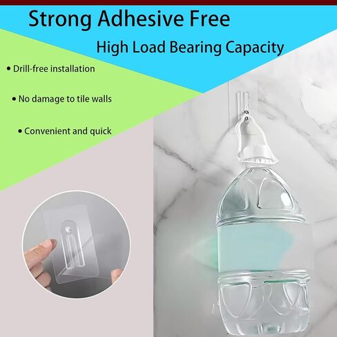 2 PCS خطاف المسمار اللاصقة ، （16mm） إثبات الماء الشفافة الصغيرة متغيرة على شكل حرف U متغير الملعب مزدوج نوع السنانير الجدار اللزج للمطبخ ، الحمام ، المكتب in Kuwait