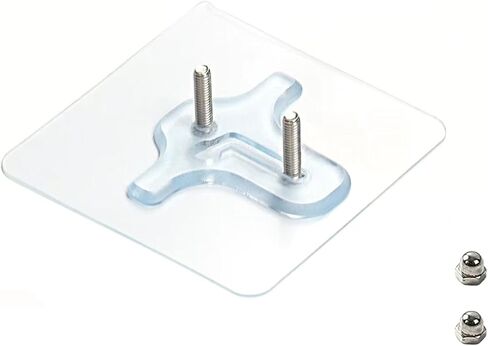 2 pcs Adhesive Screw Hook,（16mm） Transparent Water Proof Small U-Shape Variable Pitch Double Screw Type Sticky Wall Hooks for Kitchen, Bathroom, Office in Saudi Arabia