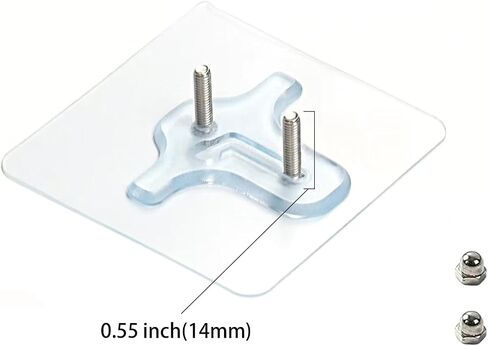 2 PCS خطاف المسمار اللاصقة ، （16mm） إثبات الماء الشفافة الصغيرة متغيرة على شكل حرف U متغير الملعب مزدوج نوع السنانير الجدار اللزج للمطبخ ، الحمام ، المكتب in Kuwait