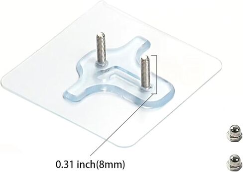 2 pcs Adhesive Screw Hook,（16mm） Transparent Water Proof Small U-Shape Variable Pitch Double Screw Type Sticky Wall Hooks for Kitchen, Bathroom, Office in Saudi Arabia