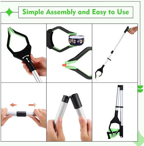 8 عبوات من أداة Grabber Reacher لكبار السن مقاس 32 بوصة قابلة للطي، أداة وصول خفيفة الوزن، أداة طويلة سهلة الحركة تساعد على التقاط القمامة، منتقي القمامة، تمديد الذراع، 8 ألوان in Saudi Arabia
