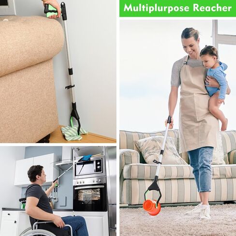 8 عبوات من أداة Grabber Reacher لكبار السن مقاس 32 بوصة قابلة للطي، أداة وصول خفيفة الوزن، أداة طويلة سهلة الحركة تساعد على التقاط القمامة، منتقي القمامة، تمديد الذراع، 8 ألوان in Saudi Arabia