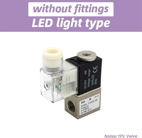 2V025-08 2V025-06 مفتوحة عادة 12V 24V 220V 1/4INCH BSP 2 الطريق 2 الموضع صمام الملف اللولبي 2V025-08 صمام التحكم الهوائي 1PC (بدون تركيبات ، 2V025-06-NO AC110V) in Saudi Arabia
